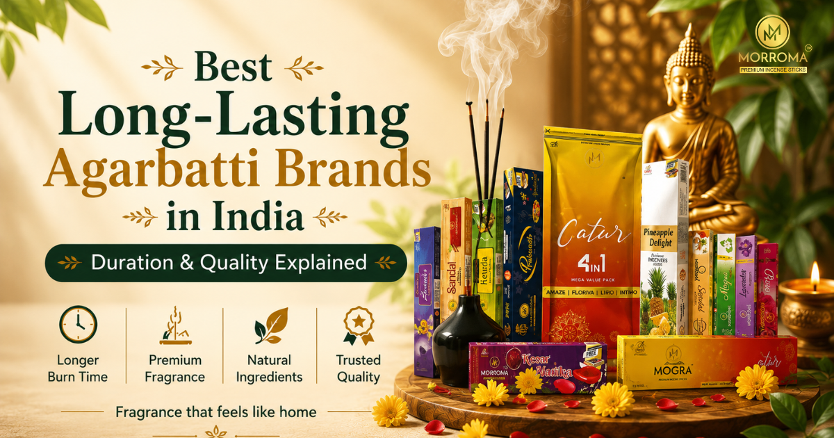 Ashic Agarbatti premium long lasting incense sticks in India with rich fragrance, slow burning performance, and export-quality packaging for international buyers.