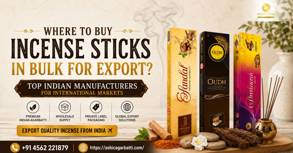 Premium agarbatti exporter in India – Ashic Agarbatti bulk incense stick manufacturer and global supplier